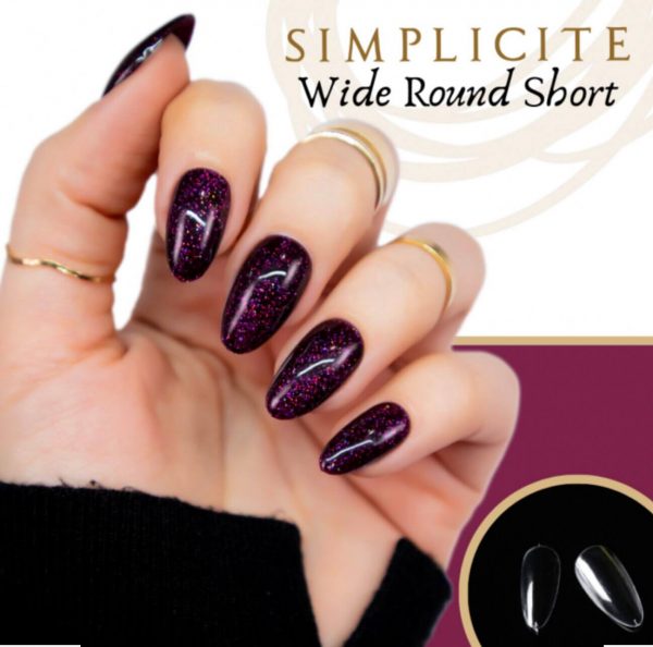 KON.iQ full cover gel tipse Simplicite Whide Round Short