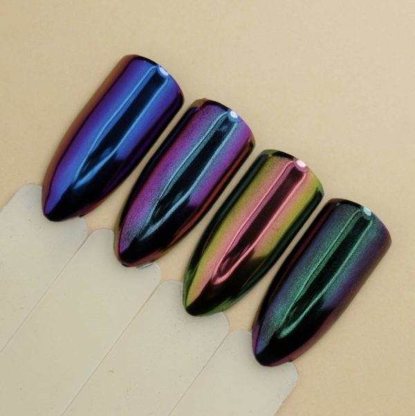 PALU nail art chrome prah Green Scarab 1