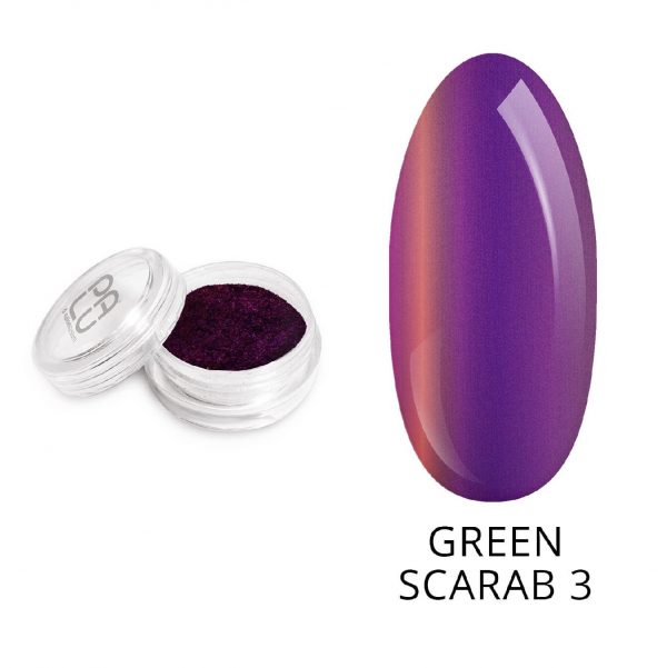 PALU nail art chrome prah Green Scarab 3