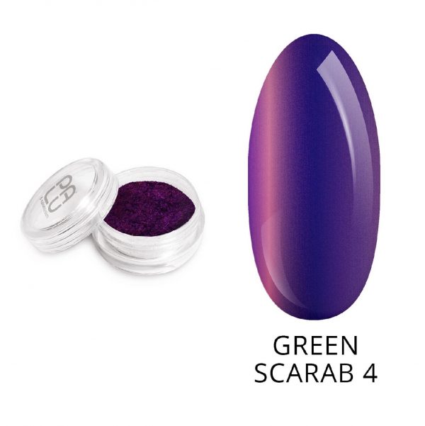 PALU nail art chrome prah Green Scarab 4