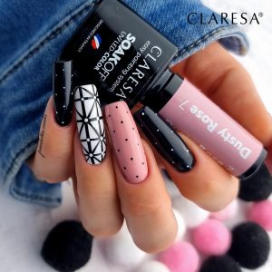 Claresa gel polish Black 900, dusty rose 7