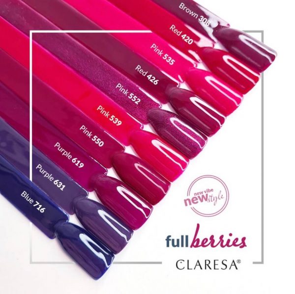Claresa gel polish kolekcija Full Berries