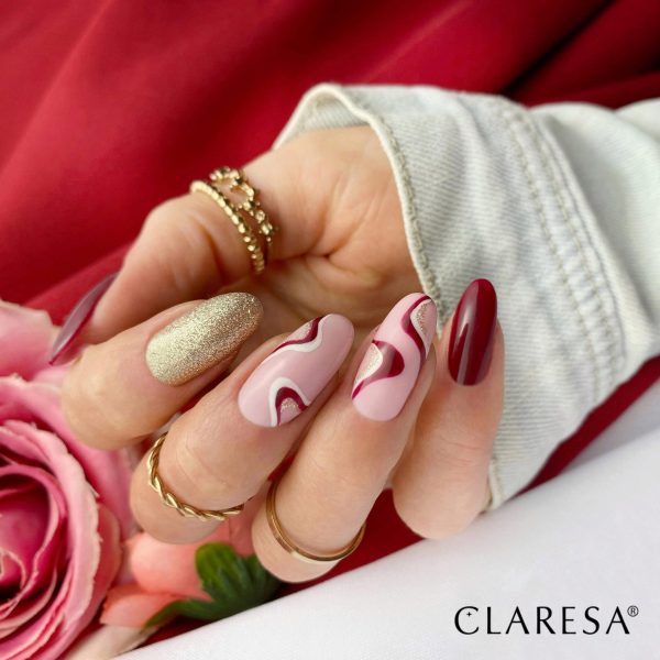 Claresa gel polish Sparkle-4,red-435,celebration-6-,4-stylizacja-paznokci