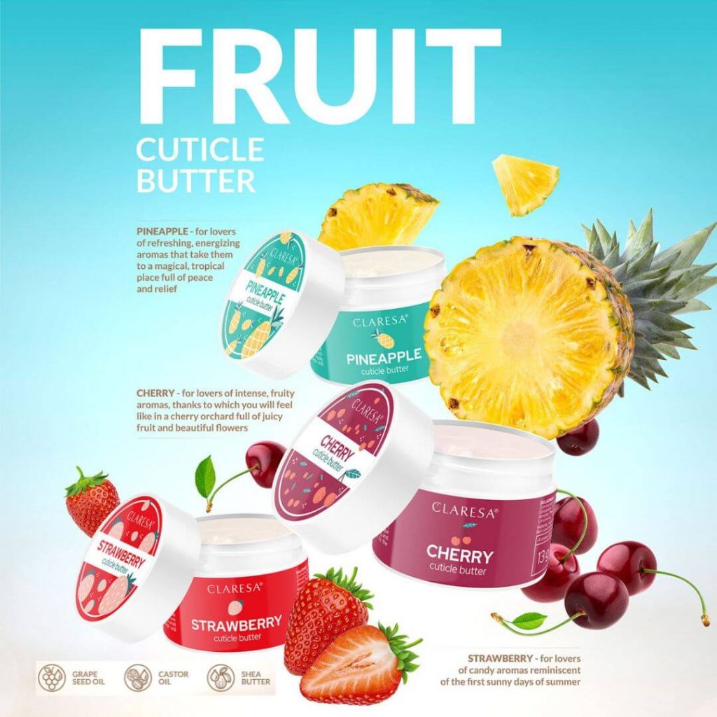 Claresa krema za kutikulu Cherry, Pineapple, Strawberry