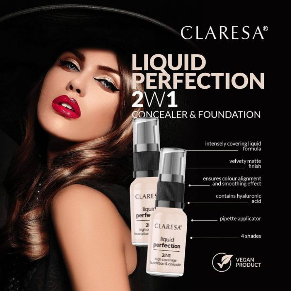 Claresa 2in1 CONCEALER and FOUNDATION Liquid Perfection