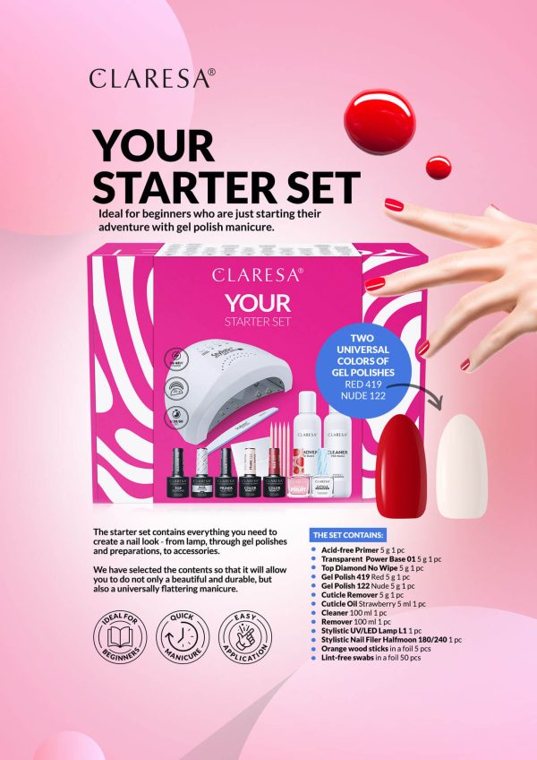 Claresa start set + UV/LED lampa