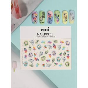 E.Mi Naildress Slider Design #108 Watercolor Sketches