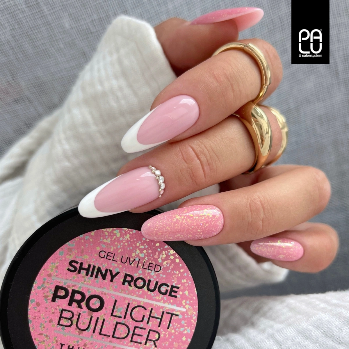 PALU gradilni gel Pro Light Shiny Rouge (omejena količina) - 45 g 2 PALU builder gel Pro Light Shiny Rouge
