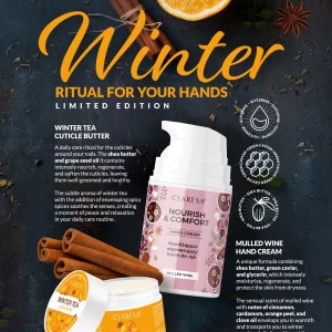 Claresa krema za kutikulu Winter Tea I krema za ruke Mulled wine