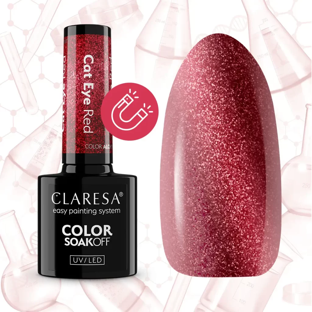 Claresa gel polish Cat Eye Red