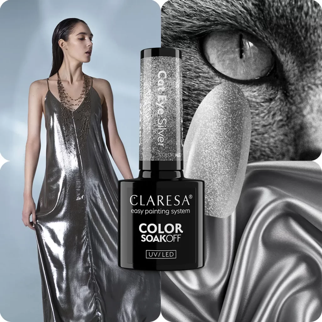 Cat Eye trajni lak: 7 savjeta za savršenu manikuru 2 Claresa gel polish Cat Eye Silver