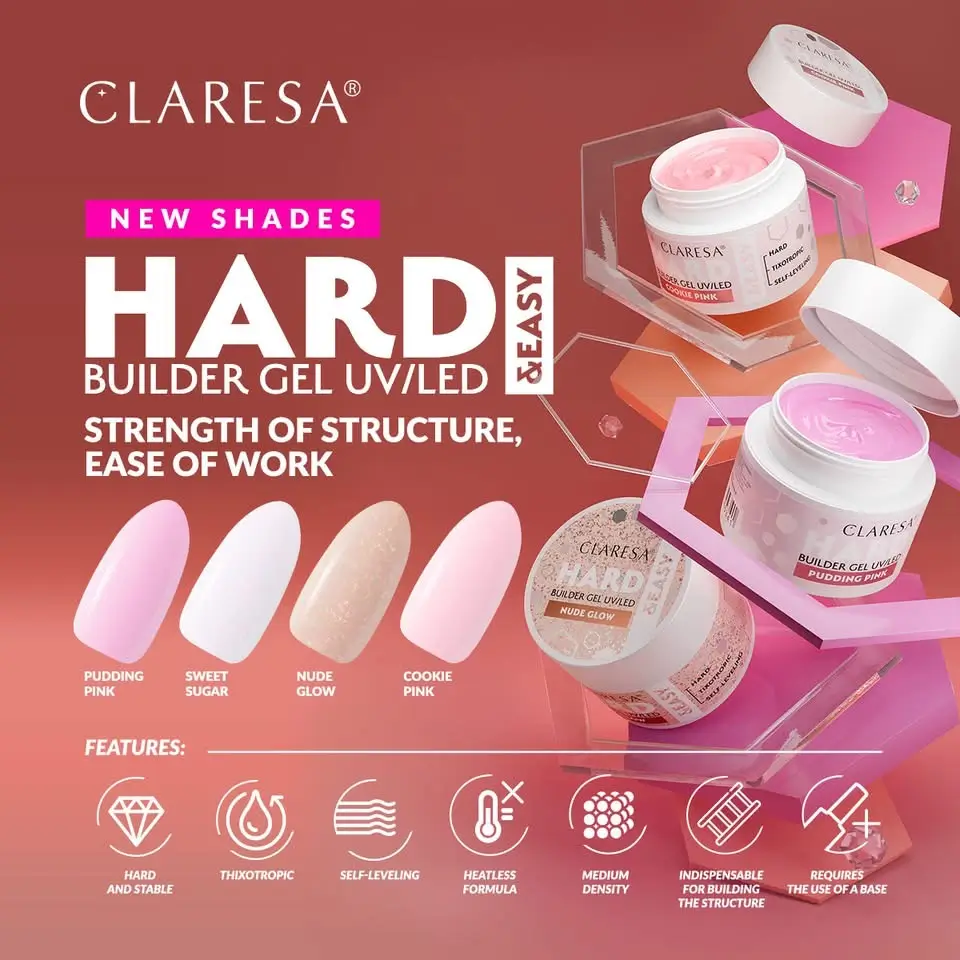 Claresa Hard & Easy builder gel Cookie Pink