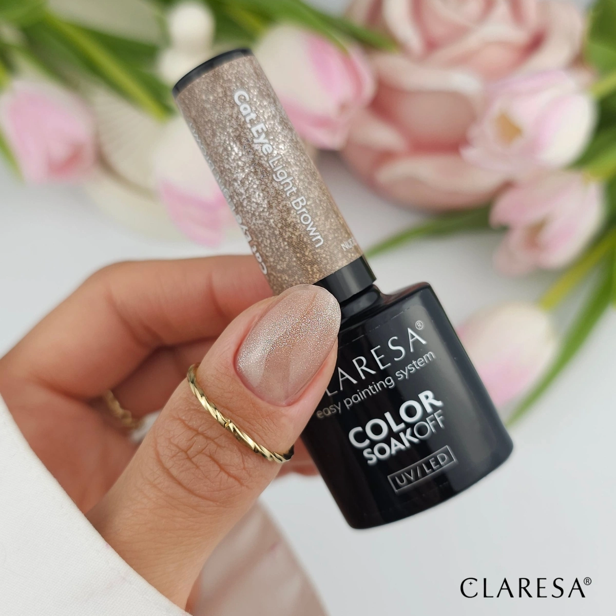 Claresa gel polish Cat Eye Light Brown