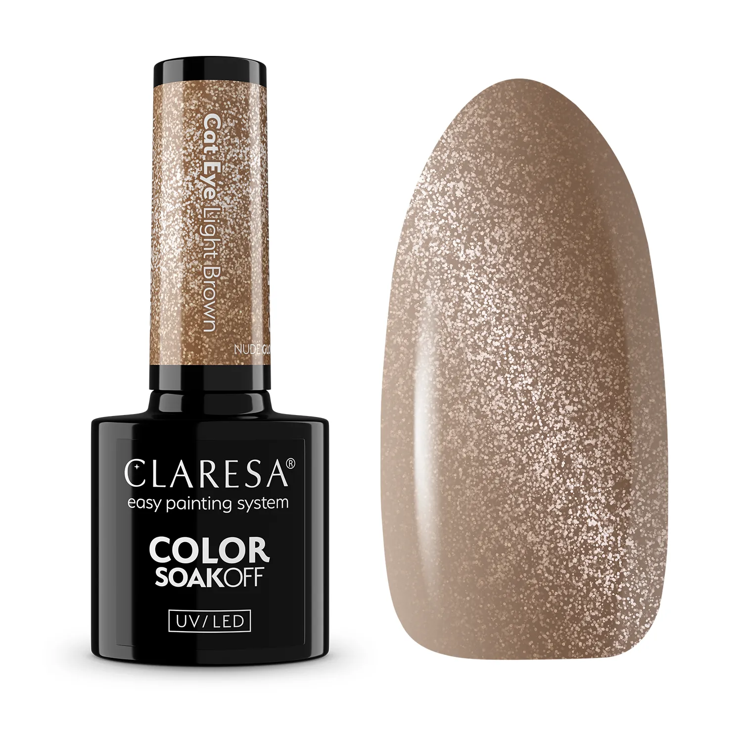 Claresa gel polish Cat Eye Light Brown