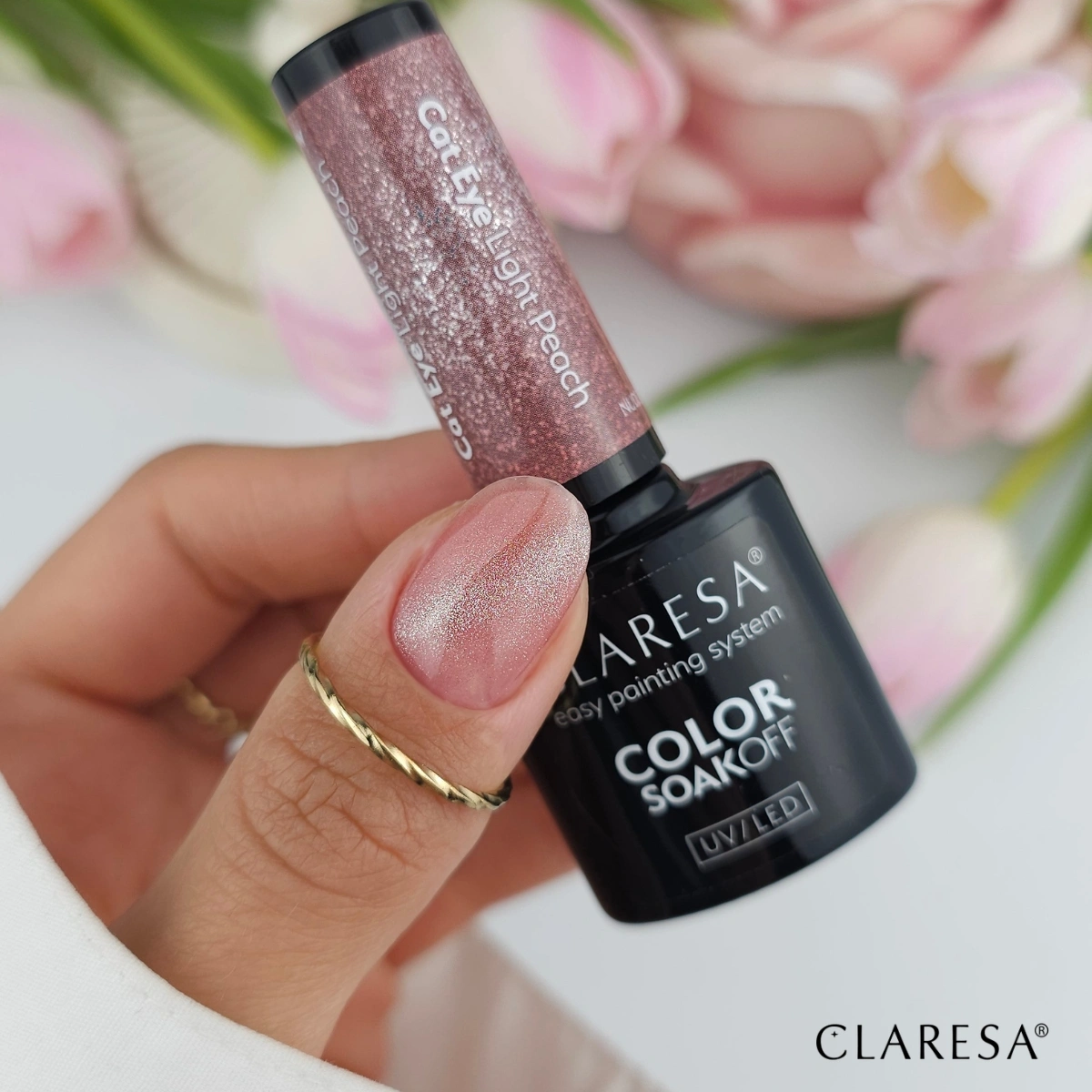 Claresa gel polish Cat Eye Light Peach