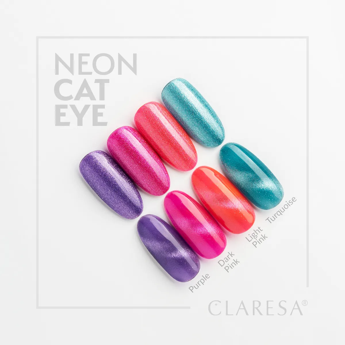 Claresa gel polish Cat Eye Neon Turquoise 9 Claresa trajni lakovi Cat Eye Neon kolkecija