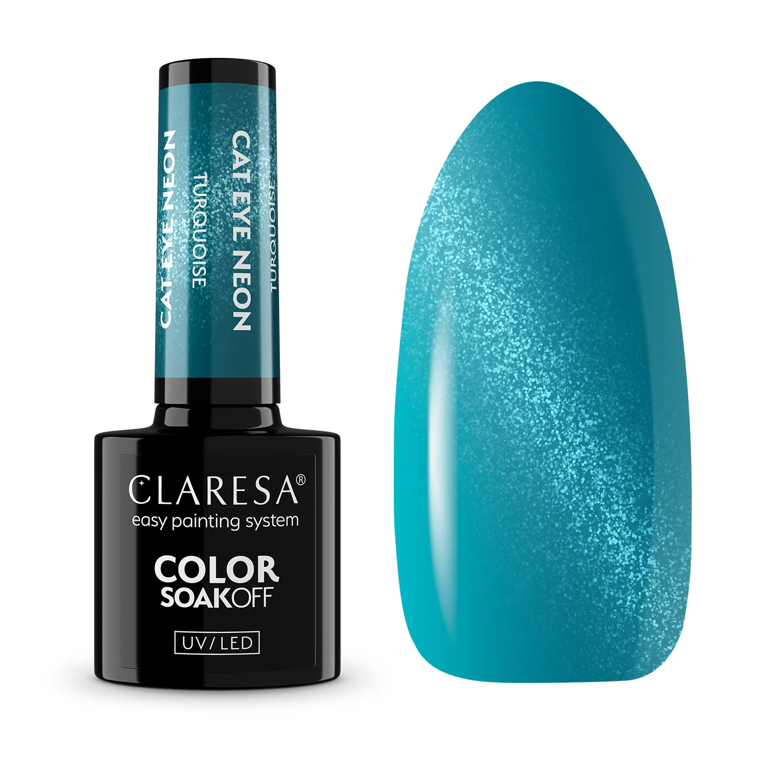 Claresa gel polish Cat Eye Neon Turquoise 1 Claresa gel polish Cat Eye Neon Turquoise