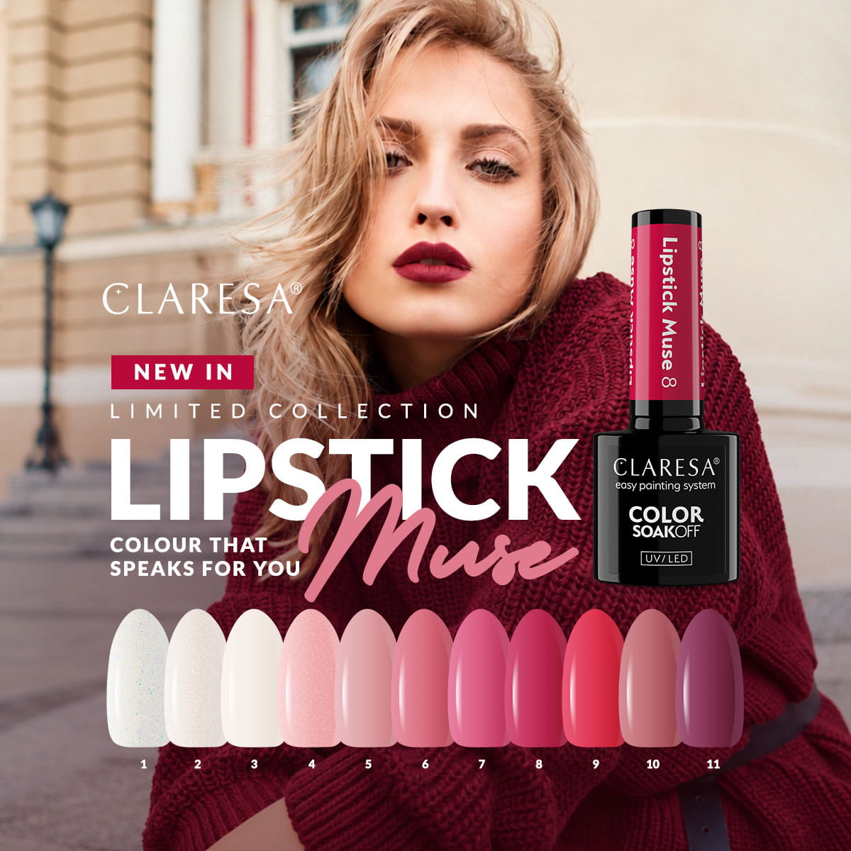 Claresa gel lak za nohte Lipstick Muse 2 (Limited) 6 Claresa gel polish Lipstick Muse 2 (Limited) - slika 6